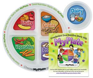 Preschool Portion Meal Plate with Educational Card