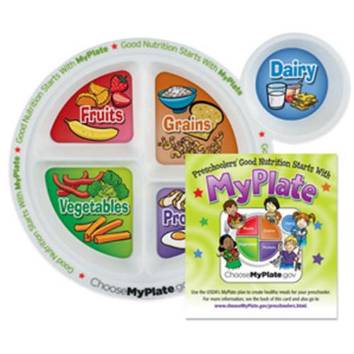 Preschool Portion Meal Plate with Educational Card