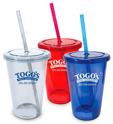 20 OZ. Plastic Tumbler with Straw