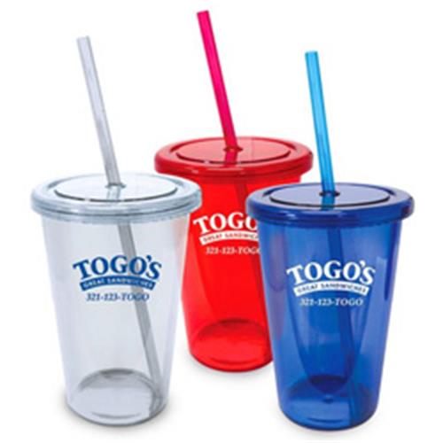 20 OZ. Plastic Tumbler with Straw